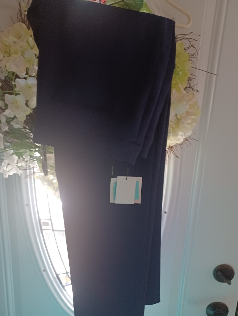 Anne Klein Navy Straight Leg Dress Pants